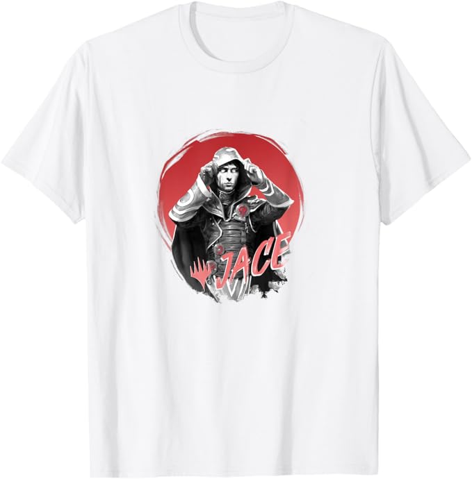 Magic: The Gathering Jace Beleren Hooded Red Sun Portrait T-Shirt (MEDIUM)
