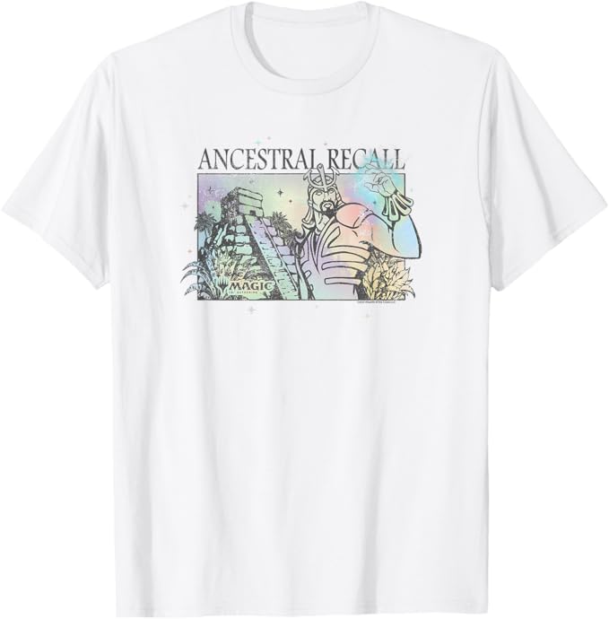 Magic: The Gathering Ancestral Recall Rainbow Color Panel T-Shirt (MEDIUM)