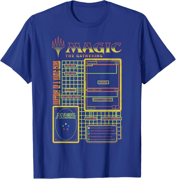 Magic: The Gathering Anatomy Of A Magic Card Schematic T-Shirt (MEDIUM)