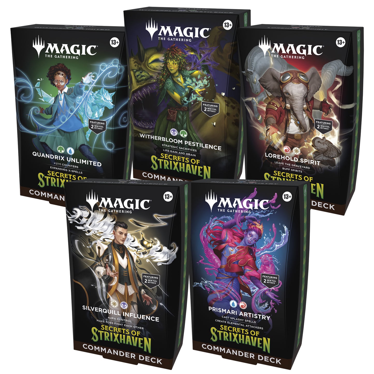 Secrets of Strixhaven Commander Deck Set - 5 Deck Sealed Collection