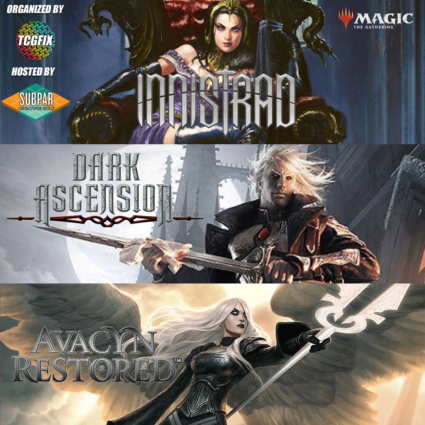Innistrad Block - Innistrad + Dark Ascension + Avacyn Restored (2011 to 2012) Draft @ Subpar Minigolf Alameda (Wednesday Nov. 4 @ 6PM)