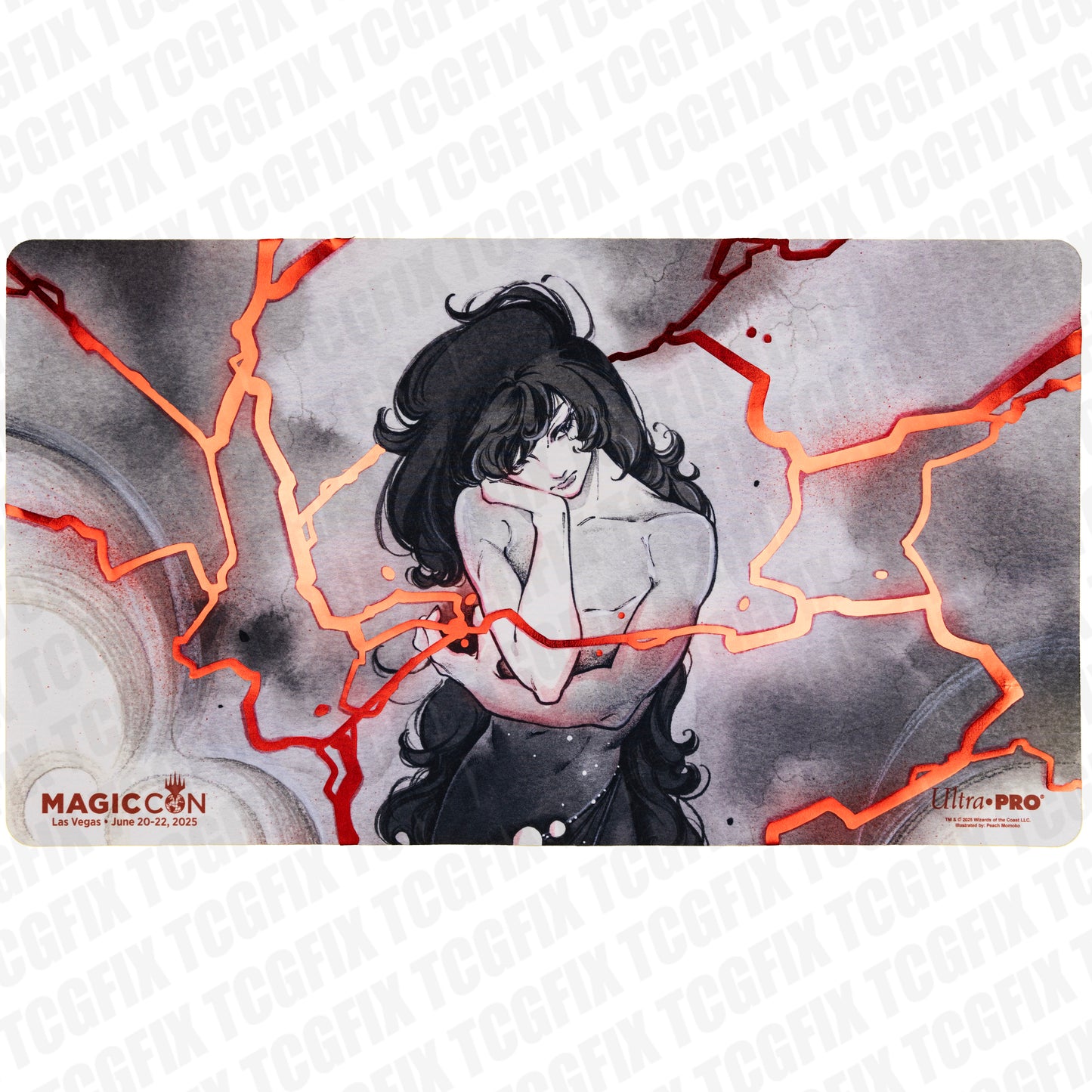 MagicCon Las Vegas 2025 Exclusive Peach Momoko Lightning Bolt Playmat by Ultra Pro