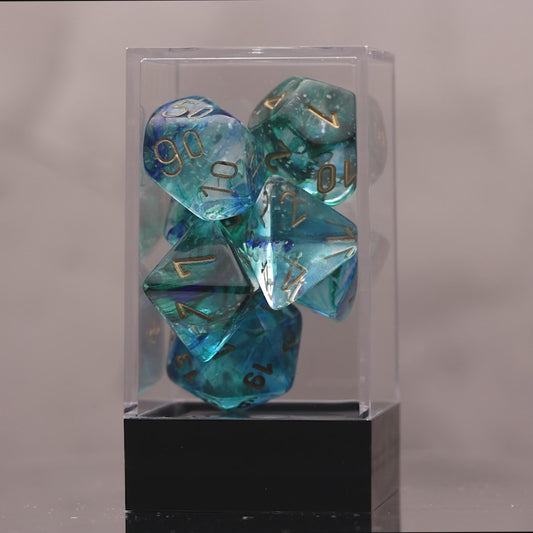Chessex Nebula Oceanic/Gold Polyhedral 7-Die Set (CHX 27556)