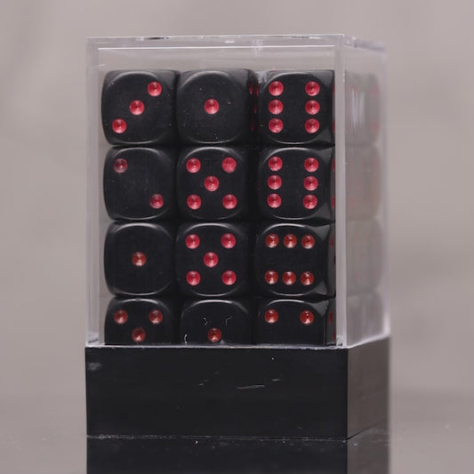 Chessex Opaque Black/Red 36x 12mm D6 Dice Block (CHX 25818)