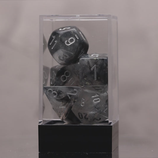 Chessex Borealis Light Smoke/Silver Polyhedral 7-Die Set (CHX 27578)