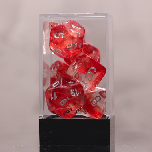 Chessex Nebula Red/Silver Polyhedral 7-Die Set (CHX 27554)