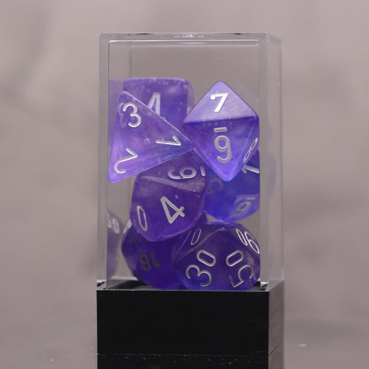 Chessex Borealis Purple/White Polyhedral 7-Die Set (CHX 27577)