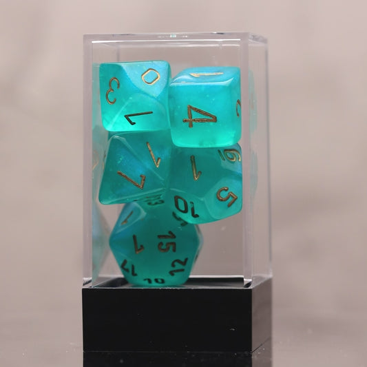 Chessex Borealis Teal/Gold Polyhedral 7-Die Set (CHX 27585)