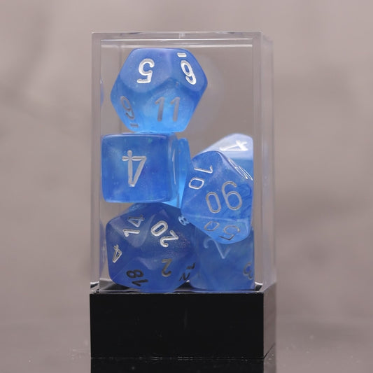 Chessex Borealis Sky Blue/White Polyhedral 7-Die Set (CHX 27586)