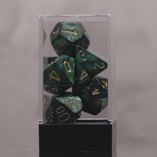 Chessex Scarab Jade/Gold Polyhedral 7-Die Set (CHX 27415)