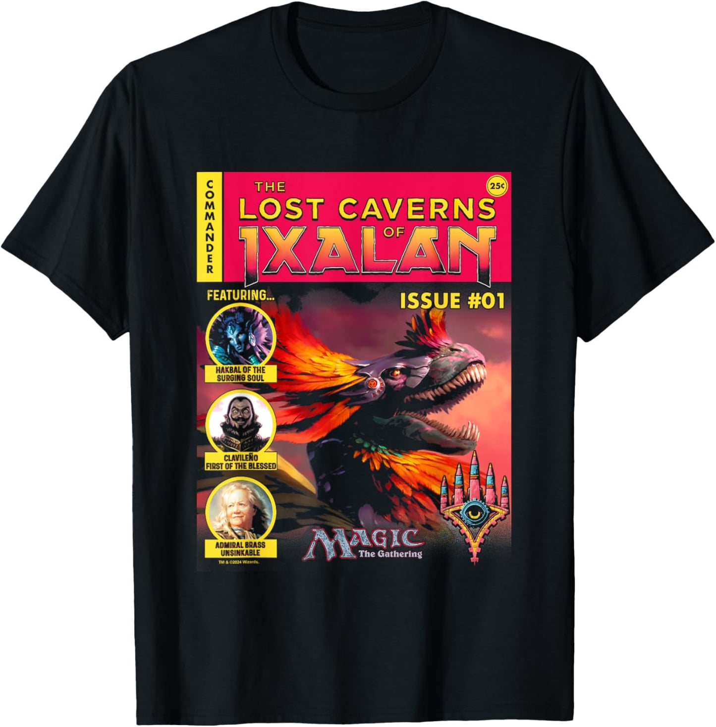 Magic: The Gathering Caverns Of Ixalan Retro Comic Cover T-Shirt (MEDIUM)