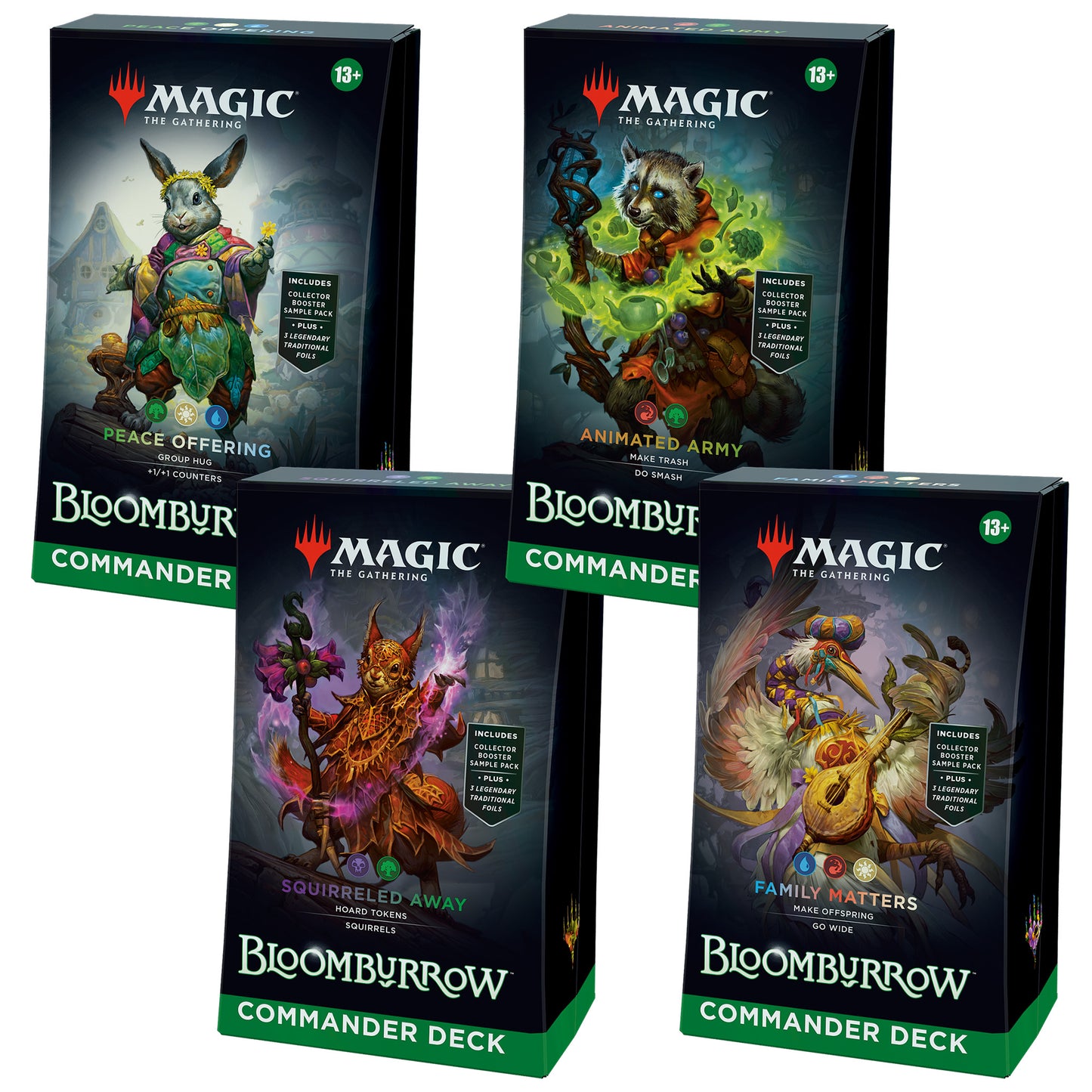 Bloomburrow Commander Deck Set (4 Decks) – Woodland Warfare & Tiny Heroes
