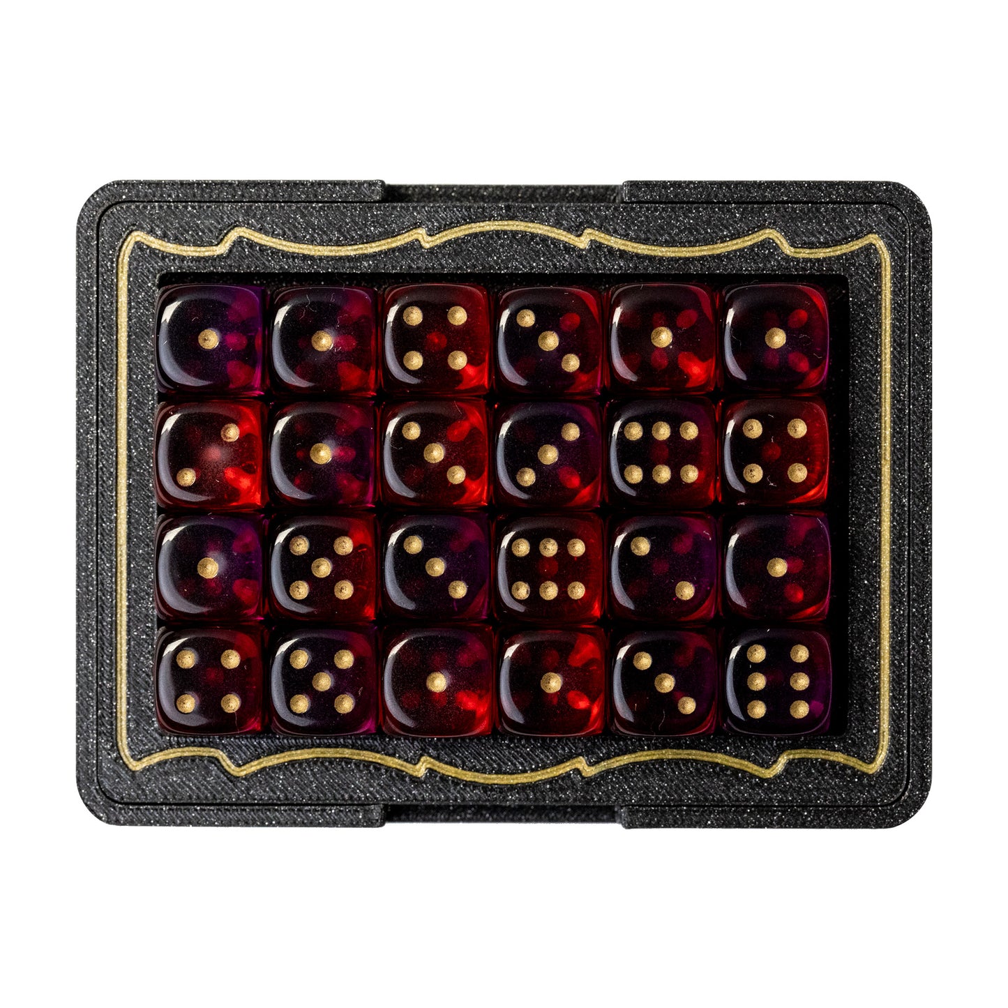 TCGFIX Magnetic Dice Vault – Chessex Gemini Translucent Red-Violet/Gold 12mm D6