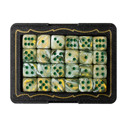 TCGFIX Magnetic Dice Vault – Chessex Marble Green/Dark Green 12mm D6