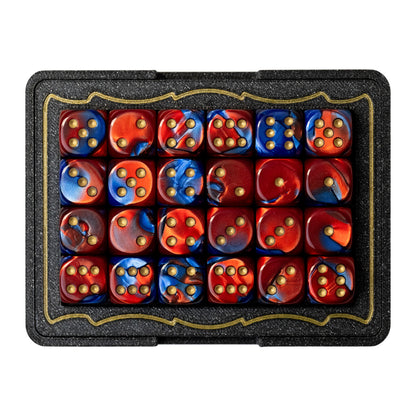 TCGFIX Magnetic Dice Vault – Chessex Gemini Blue-Red/Gold 12mm D6