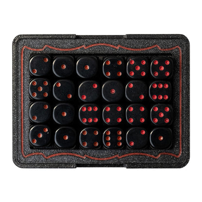 TCGFIX Magnetic Dice Vault – Chessex Opaque Black/Red 12mm D6