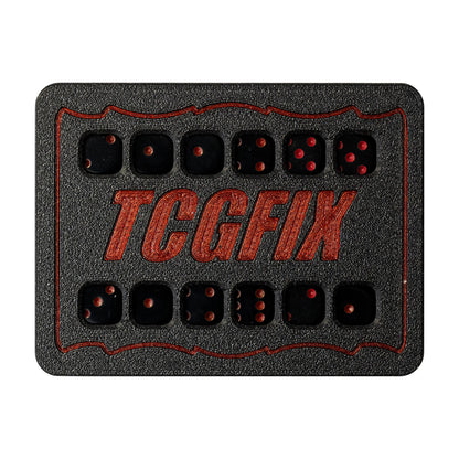TCGFIX Magnetic Dice Vault – Chessex Opaque Black/Red 12mm D6