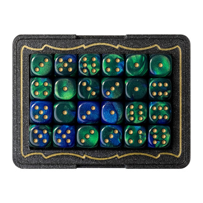 TCGFIX Magnetic Dice Vault – Chessex Blue-Green/Gold 12mm D6