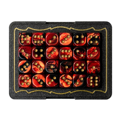 TCGFIX Magnetic Dice Vault – Chessex Gemini Black-Red/Gold 12mm D6