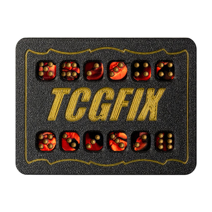 TCGFIX Magnetic Dice Vault – Chessex Gemini Black-Red/Gold 12mm D6