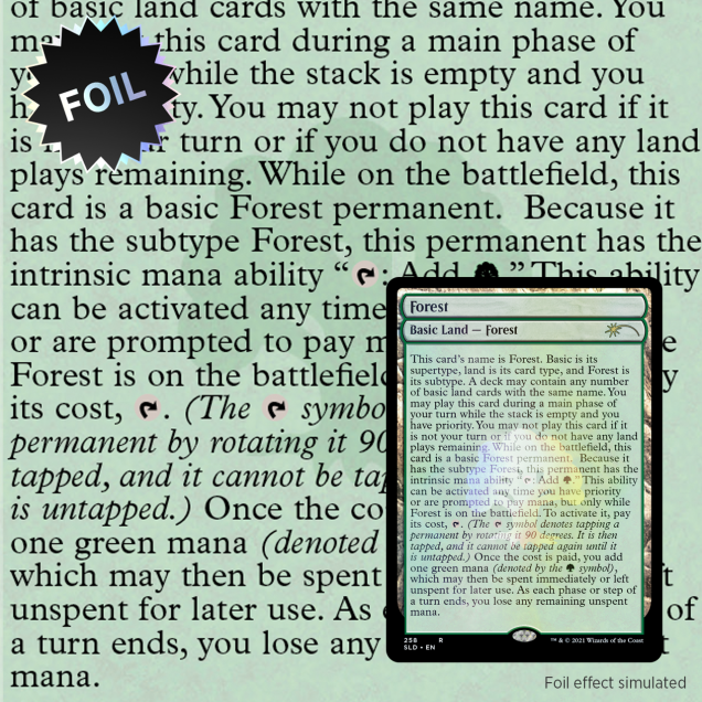 The Full-Text Lands Foil Edition