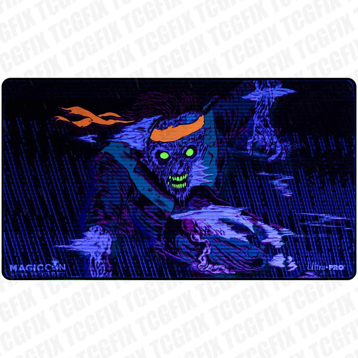 Ultra Pro UV Reactive Duskmourn Zombie Playmat – MagicCon Las Vegas 2024 Exclusive