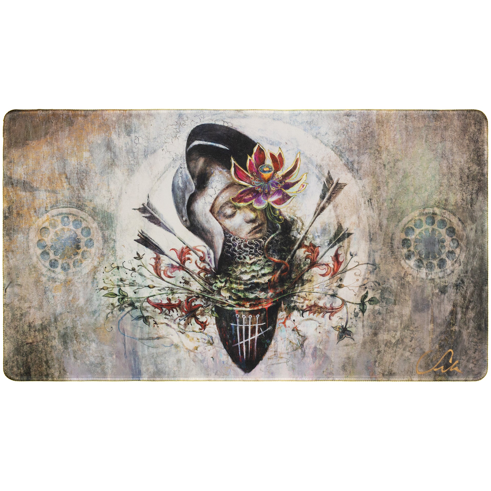 Seb McKinnon Kickstarter Eternal Lotus Playmat - Signed & Stitched 
