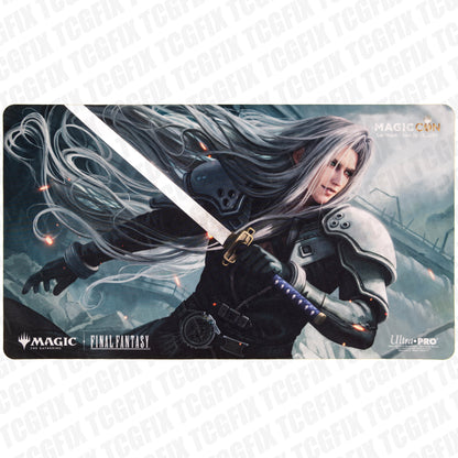 mtg final fantasy sephiroth playmat MagicCon Las Vegas 2025 Cloud & Sephiroth Foil Sword Playmat Set (2-Pa – TCGFIX