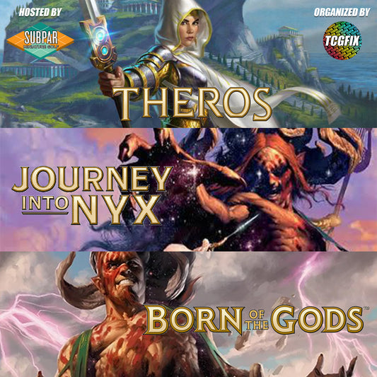 Theros (2013) + Journey Into Nyx (2014) + Born of the Gods (2014) Draft @ Subpar Minigolf Alameda (Wednesday June 10 @ 6PM)