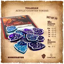 Gamegenic Tolarian Acrylic Counter Tokens (Kickstarter Exclusive) — Purple & Blue MTG Token Set