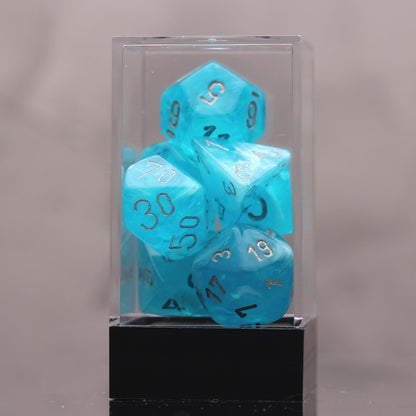 Chessex Luminary Sky/Silver Polyhedral 7-Die Set (CHX 27566)