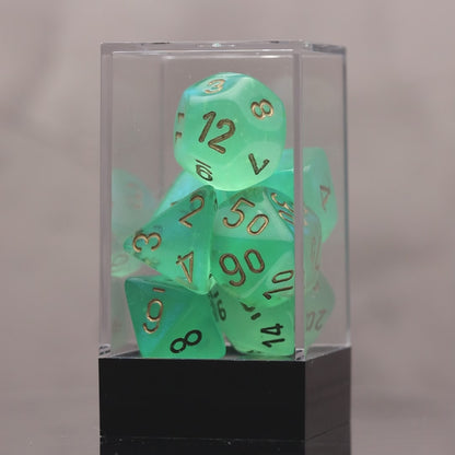 Chessex Borealis Light Green/Gold Polyhedral 7-Die Set (CHX 27575)